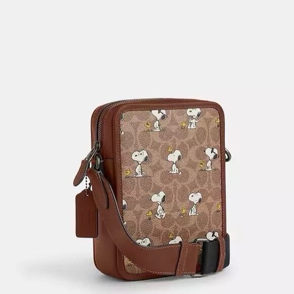 NWT Coach X Peanuts Sullivan Crossbody Bag Signature Canvas Snoopy Print CBK48 - Picture 7 of 9